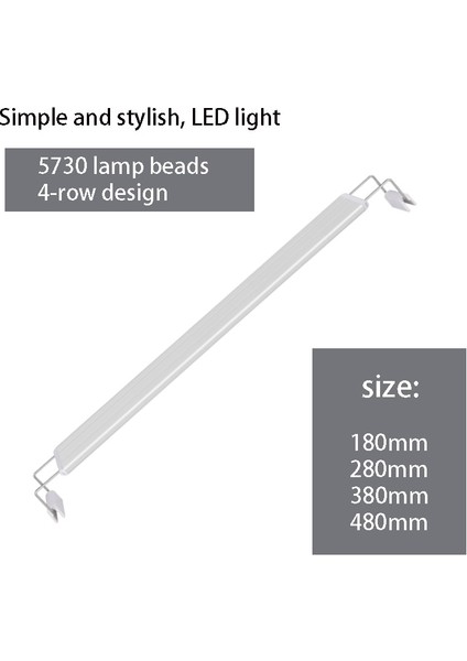 R106-400-220VEU Fiş Stili Balık Tankı LED Işığı Ultra Ince Balık Tankı Sucul Bitki Büyüme Işığı Su Geçirmez Vurgulama Klipsi Işığı LED cm LED Işığı (Yurt Dışından) modelleri
