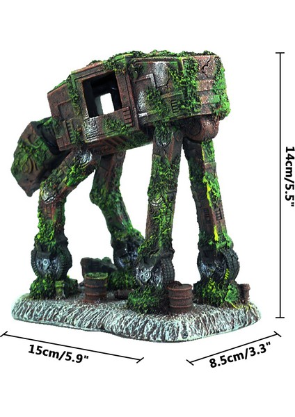 E-8X6X5CM Stili Autobot Robot Köpek Şekilli Akvaryum Peyzaj Süsü Simülasyon Balık Tankı Süsü Reçine El Sanatları Çevre Dostu Pet (Yurt Dışından)