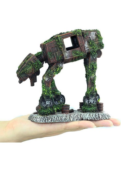 E-8X6X5CM Stili Autobot Robot Köpek Şekilli Akvaryum Peyzaj Süsü Simülasyon Balık Tankı Süsü Reçine El Sanatları Çevre Dostu Pet (Yurt Dışından)