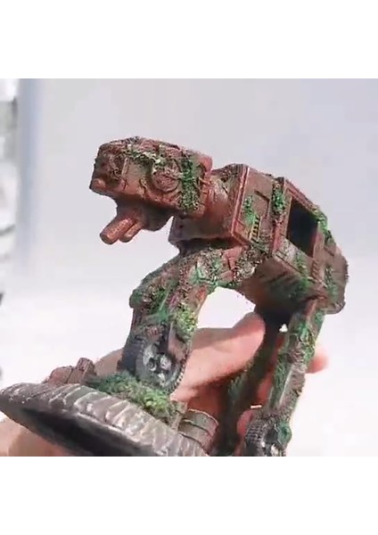 E-8X6X5CM Stili Autobot Robot Köpek Şekilli Akvaryum Peyzaj Süsü Simülasyon Balık Tankı Süsü Reçine El Sanatları Çevre Dostu Pet (Yurt Dışından)