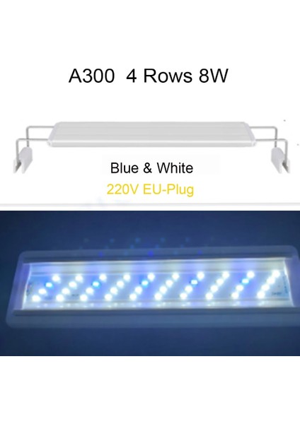A300-BW Eu-Fiş Stili LED Akvaryum Aydınlatması Tatlı Su Ayarlanabilir Klipsli Balık Tanklar Için LED Lamba Aqua Bitkileri Işık Büyütür (Yurt Dışından)