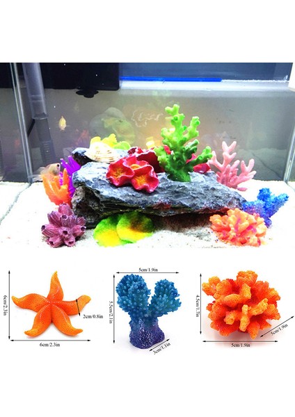 No.8 Stili 1 Adet Reçine Balık Tankı Peyzaj Akvaryum Dekorasyon Yapay Mercan Renkli Mercan Balık Sucul Süs Balık Tankı Süslemeleri (Yurt Dışından) fırsatları