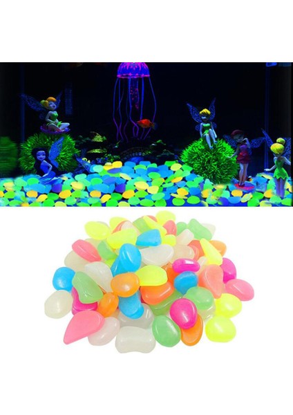 No.14 Tarzı 200 Adet Akvaryum Süs Taşları Işıldayan Koyu Taşlar Bahçe Süsü Için Glow In The Dark Luminous Çakıl Taşları (Yurt Dışından) fırsatları