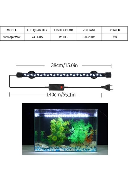 SZDQ40W Stili Yedi Masterrgb Akvaryum Işığı cm Uzaktan Kumandalı Dalış Lambası Bitkiler Için Renkli Lamba V Lambası Akvaryum Amfibi Kullanım (Yurt Dışından)