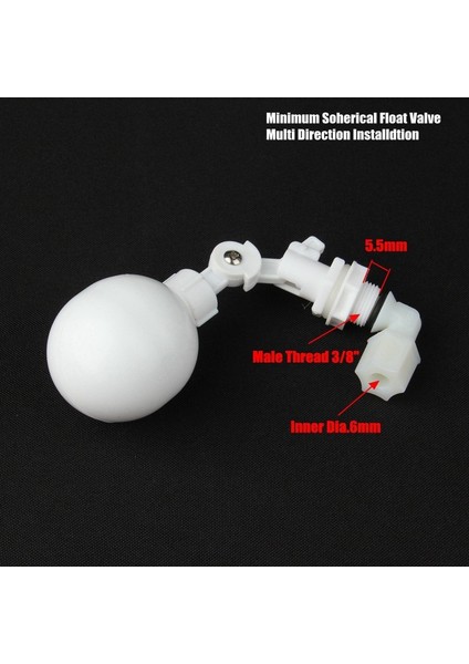 Gri Stil "-6mm Mini Yüzer Vana Akvaryum Balıkları Tankı Su Sebili Şamandıralı Küresel Vana Su Deposu Seviye Kontrolü Ters Ozmoz Sistemi (Yurt Dışından)