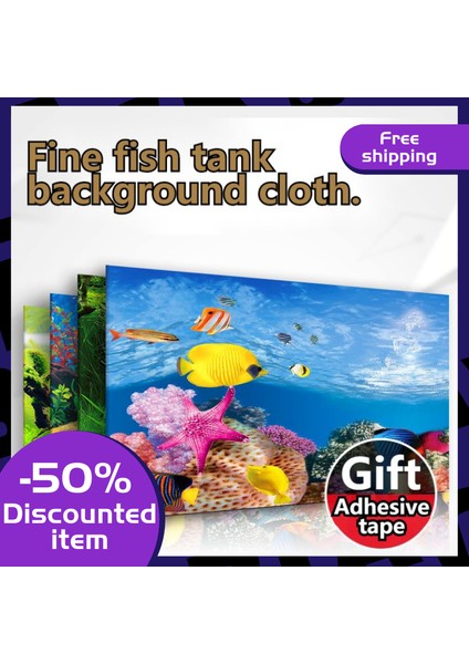 H Tarzı 40-62CM Akvaryum Arka Plan Balık Tankı Decoratiotures Posteri Sualtı Mercan Zemin Dekorasyon Kağıdı Sarılmak Çıkartmaları Sticker (Yurt Dışından)
