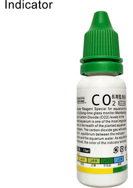 15ML Gösterge Stili Akvaryum Co2 Gösterge Çözüm Monitör Bitkiler Çim Co2 Sistemi Konsantrasyon Balık Tankı Cam Sıvı Test Cihazı Sıvı Damlası Denetleyicisi (Yurt Dışından)