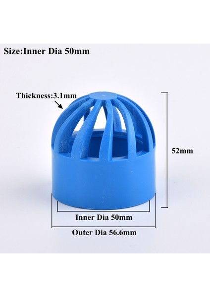 Iç Çap 50MM Stili 3 Parça 1~~ Pvc Nefes Alabilir Kapak Akvaryum Balık Tankı Geçirgen Ekran Yuvarlak Hava Kanalı Havalandırma Kapağı Su Borusu Bağlantı Parçaları (Yurt Dışından)