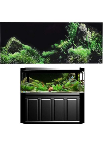 C Stili 30X52CM 3D Akvaryum Manzara Poster Yağmur Ormanı Duvar Kağıdı Balık Tankı Arka Plan Dekorasyonu Pvc Kendinden Yapışkanlı Arka Plan Hd Sticker (Yurt Dışından) indirimleri