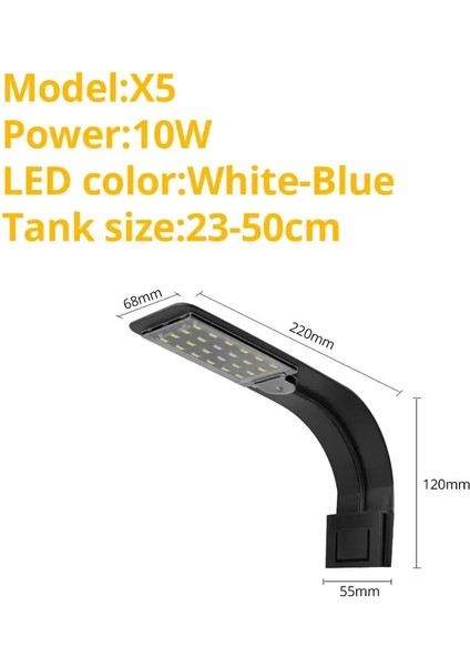 Mavi Stil LED Balık Tankı Su Manzarası Işıkları Klipsli Akvaryum Lambası Su Bitkisi Su Yosunu Su Çimi LED Büyümek Işık Su Geçirmez (Yurt Dışından)