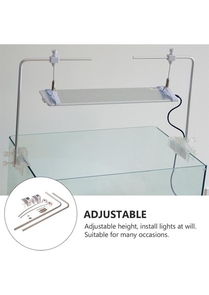 1 Takım Ayarlanabilir Balık Tankı Işık Rafı Su Bitkisi Aydınlatma Tutucu Gümüş Akvaryum Su Yosunu Lamba Askısı (Yurt Dışından)