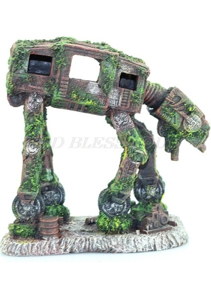 Yeşil Stil Autobot Robot Köpek Şekli Akvaryum Peyzaj Süslemeleri Akvaryum Için Simülasyon Balık Tankı Pet (Yurt Dışından)