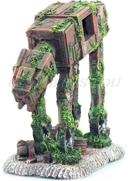 Yeşil Stil Autobot Robot Köpek Şekli Akvaryum Peyzaj Süslemeleri Akvaryum Için Simülasyon Balık Tankı Pet (Yurt Dışından)