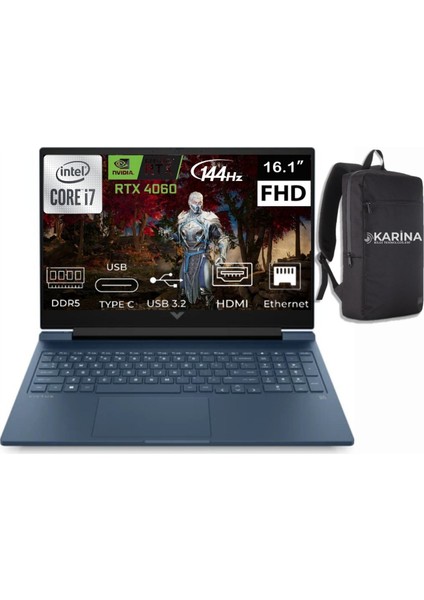 Victus 16-R1001NT I7-14700HX 9J205EA-15 32GB 4tb RTX4060 Freedos 16.1" Fhd 144 Hz Taşınabilir Bilgisayar