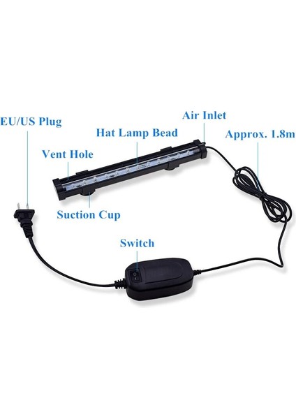 Db-15 Abd Stili Akvaryum LED Balık Tankı Lambası Su Geçirmez Kabarcık Renkli Işık Çubuğu Balık Tankı Şerit Işık Lambası Euus Plug Sucul Pet Malzemeleri Satışı (Yurt Dışından)