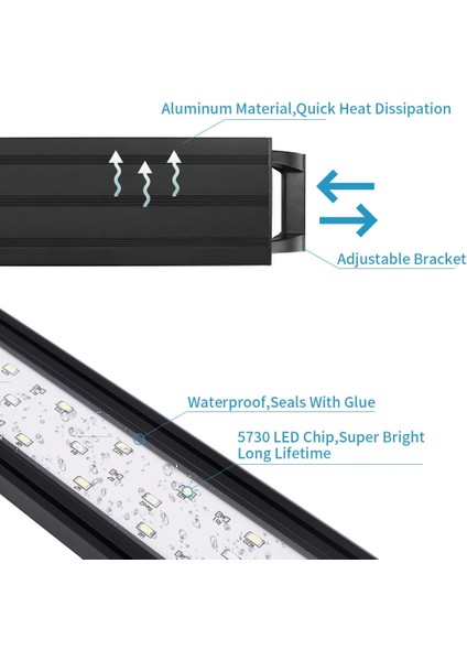 SZD-D30 Stili Akvaryum LED Işık Süper Parlak Su Bitkisi Büyümek Aydınlatma Parlaklığı Su Geçirmez Zamanlama Lambası cm Balık Tankı Led'lerini Ayarlamak (Yurt Dışından) fırsatları