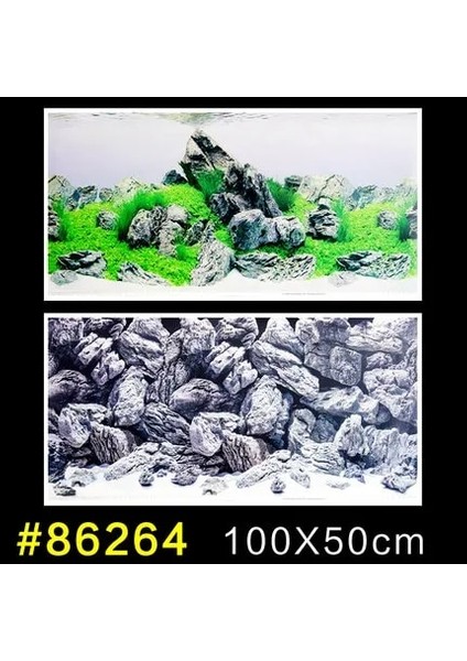 86254 L 100-50CM Stili Akvaryum Arka Plan Kağıt Duvar Duvar Kağıdı ile Balık Tankı Çift Taraflı Kaya Okyanus Su Çimen Juwel Arka Plan Boyama (Yurt Dışından)