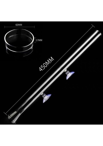 45CM Tarzı 6 Boyutlu Cam Akvaryum Besleyici Tüp Çanak Şeffaf Balık Tankı Karides Salyangoz Gıda Besleyici Kase Akvaryum Besleme Aksesuarları (Yurt Dışından)