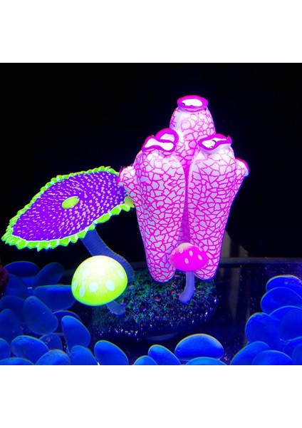00747-2 Tarzı Silikon Parlayan Yapay Balık Tankı Akvaryum Bitkileri Süsleme Sualtı Ascidian Marul Anemon Mercan Bitki Dekor Aksesuarları (Yurt Dışından)