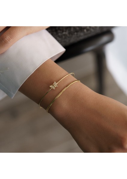 2.5 mm Yılan Zincir Altın Bileklik modelleri