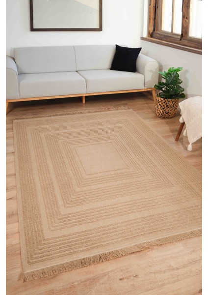 Natura 6662 Doğal Jüt Kilim Bej Renkli Yumuşak Dokulu Şık Tasarımlı Kilim Modern Dokuma Kilim modelleri