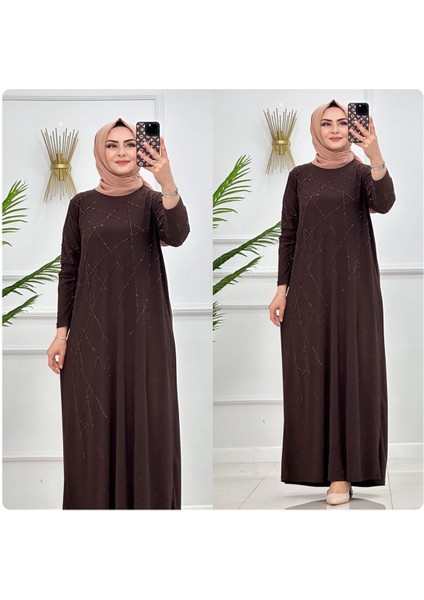 Taş Detaylı Sandy Elbise