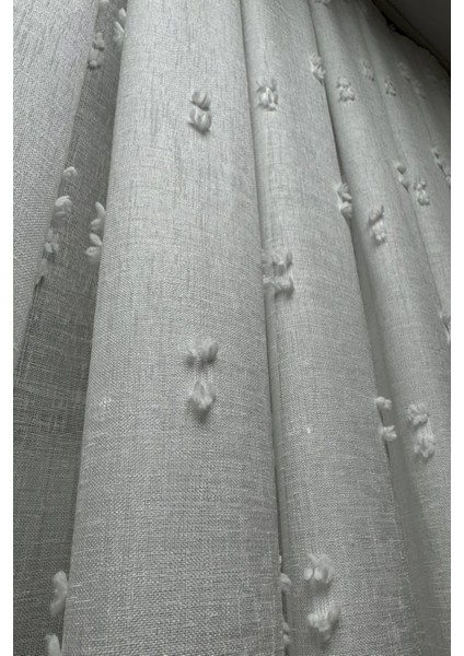 Linen Ponpon Tül Perde|1/3 Sık Pile| Keten Kumaş, Ağır Gramaj, Kurşun Etekli | Zarif ve Şık fırsatları