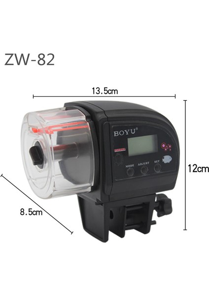 Zw-82 Stili 1 Ünite Boyu 1 Adet Zw-66 Zw-82 Ev Balık Tankı Otomatik Besleyici Akvaryum Yüksek Kapasiteli Akıllı Zamanlayıcı Balık Yemi Besleyici (Yurt Dışından)