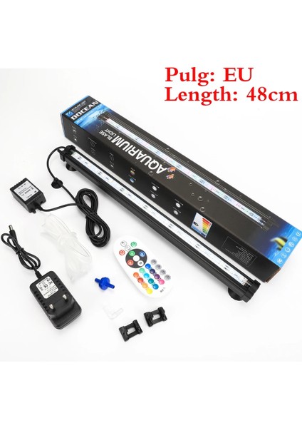 Ab Tak 48CM Stili LED Akvaryum Işığı Ab Tak C Rgb LED Akvaryum Hava Kabarcık Işığı Balık Tankı Bar Işığı Su Geçirmez Rf Uzaktan Kumanda (Yurt Dışından)