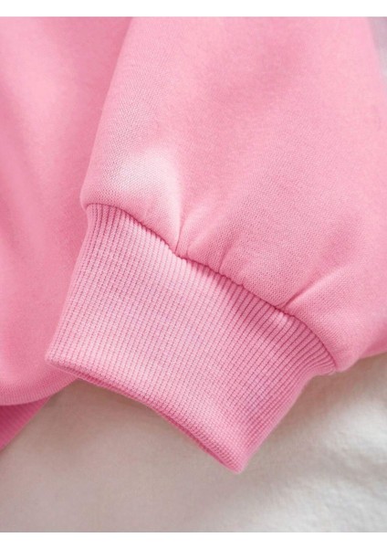 Ayıcık Baskılı Bisiklet Yaka Siyah Oversize Sweatshirt fırsatları