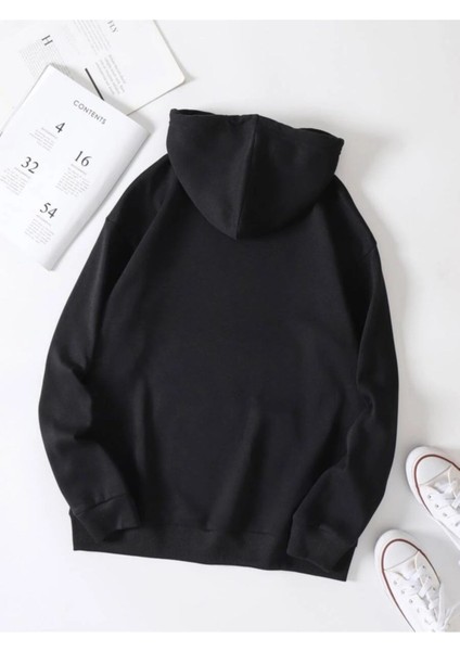 Siyah Kapüşonlu 3 Iplik Oversize Swetshirt fiyatları