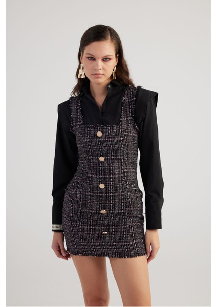 Tweed Elbise Siyah