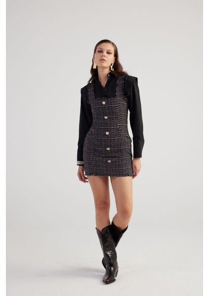 Tweed Elbise Siyah