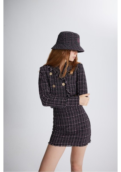 Tüvit Kumaş Mini Tweed Etek Siyah fiyatları