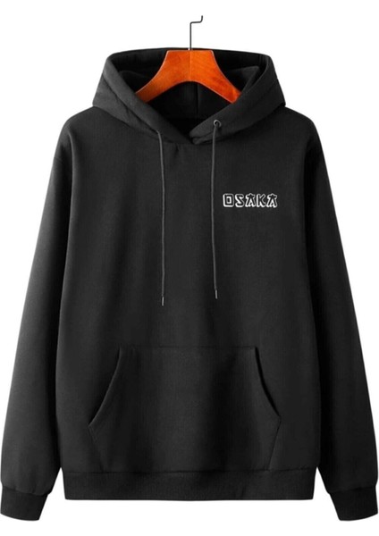 Siyah Osaka Basklı Kapüşonlu Oversize Sweatshirt fiyatları