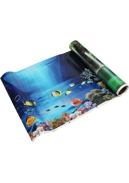 C Stili 50X100CM Pvc Akvaryum Arka Plan Dekorasyon Çift Taraflı Balık Tankı Arka Plan Sticker Okyanus Taş Balık Bitki Acuario Dekor Süs Posteri (Yurt Dışından) fiyatları