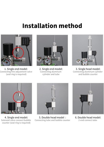 Hava Borusu 5m Tarzı Gürültüsüz Akvaryum Co2 Solenoid Valf Regülatörü Dc Düşük Sıcaklık Co2 Akvaryum Balıkları Tankı Elektrikli Manyetik Vana (Yurt Dışından) indirimleri