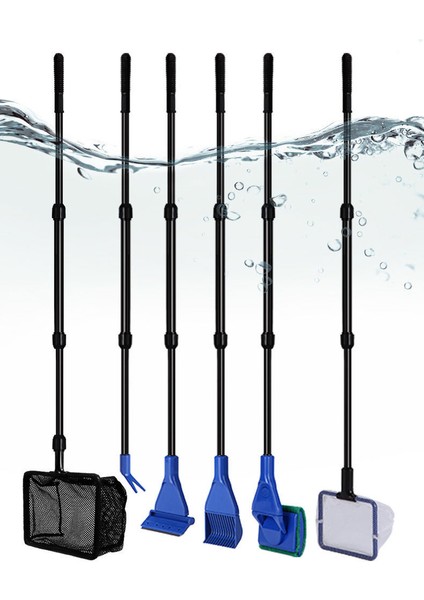 5ın1 Yükseltme Stili 6-In-1 Akvaryum Temizleme Araçları Kitleri Balık Tankı Temiz Set Balık Ağı Çakıl Tırmık Yosun Kazıyıcı Çatal Sünger Fırça Cam Temizleyici (Yurt Dışından) fırsatları