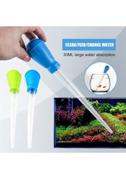 Mavi Stil Akvaryum Pipeti Için Manuel Mini Emme Borusu Balık Tankı Sifon Temizlik Araçları Tortu Kalan Su Temizleme Filtre Pompası 28CM (Yurt Dışından) fiyatları