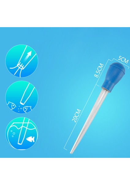 Mavi Stil Akvaryum Pipeti Için Manuel Mini Emme Borusu Balık Tankı Sifon Temizlik Araçları Tortu Kalan Su Temizleme Filtre Pompası 28CM (Yurt Dışından) indirimleri