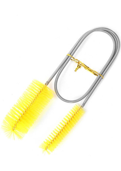 Sarı Stil 200CM 4 Boyut Yüksek Yoğunluklu Kıllarla Çift Başlı Temizlik Fırçası Hassas Spiral Paslanmaz Olmayan Akvaryum Balık Tankı Tüp Yıkama Aracı (Yurt Dışından)