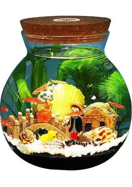 Boş Şişe M Stili Akvaryum Küçük Balık Tankı Mikro Görünüm Görüntüleme Akvaryum Çevre Düzenlemesi Mücadele Balık Tankı Cam Ekolojik Şişe Akvaryum Aksesuarları (Yurt Dışından) indirimleri