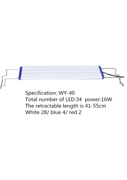 Wy-40 Tarzı cm LED Balık Tankı Geri Çekilebilir Lamba Akvaryum Klipsi Lambası Su Çimi Silindir Lamba Işığı Kaplumbağa Yosun Silindiri Lambası (Yurt Dışından)