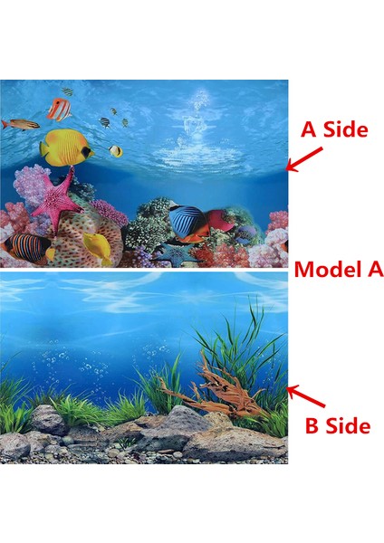 Bir Stil 40X80CM Pvc Çift Taraflı Akvaryum Dekorasyon Posteri Balık Tankı Arka Plan Sticker Okyanus Acuario Dekor Süs Dekoratif Aksesuarlar (Yurt Dışından) fırsatları
