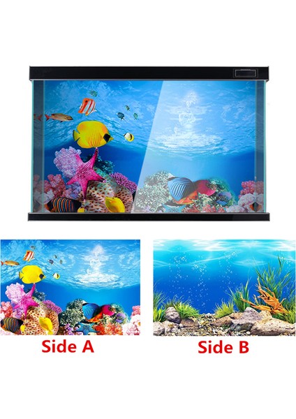 Bir Stil 40X80CM Pvc Çift Taraflı Akvaryum Dekorasyon Posteri Balık Tankı Arka Plan Sticker Okyanus Acuario Dekor Süs Dekoratif Aksesuarlar (Yurt Dışından) indirimleri