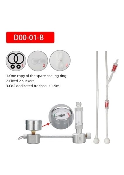 D00-01-B Stili Zrdr Wyin Akvaryum Co2 Jeneratör Sistemi Dıy Kiti Solenoid Valf Basınç Hava Akış Ayarı Su Tesisi Balık Co2 Valfi Difüzör (Yurt Dışından)