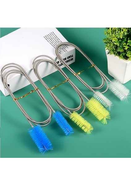 Beyaz Stil 90CM Akvaryum Paslanmaz Çelik Yaylı Fırça Çift Başlı cm Filtre Kovası Için Inflow Outflow Su Camı Temizleme Aracı (Yurt Dışından)