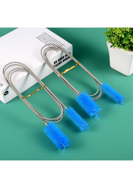 Beyaz Stil 90CM Akvaryum Paslanmaz Çelik Yaylı Fırça Çift Başlı cm Filtre Kovası Için Inflow Outflow Su Camı Temizleme Aracı (Yurt Dışından)