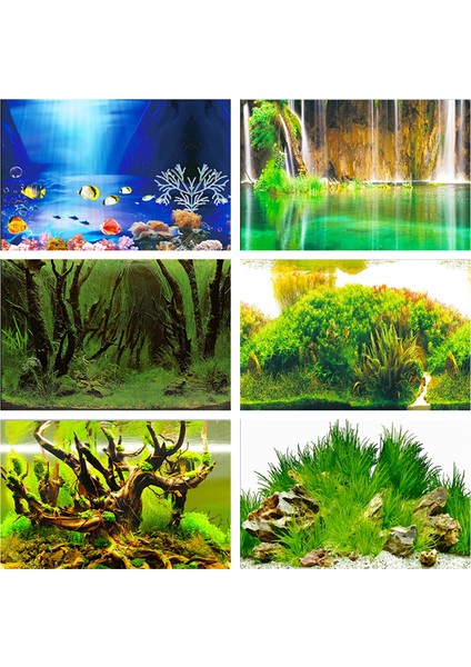 E Stili 30X50CM cm (Yükseklik) Çift Taraflı Akvaryum Arka Plan Dekorasyon Balık Tankı Dekoratif Duvar Arka Plan Akvaryum Okyanus Görüntü Posteri (Yurt Dışından) fiyatları