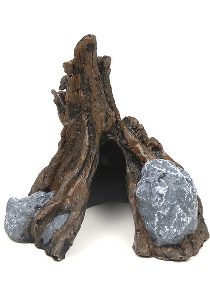 B Tipi Stili Ekolojik Reçine Dağ Balığı Oyun Ağaç Evi Akvaryum Süsleme Boş Delik Kütük Ağaç Tüneli Mağara Balık Tankı Dekorasyonu (Yurt Dışından) fiyatları
